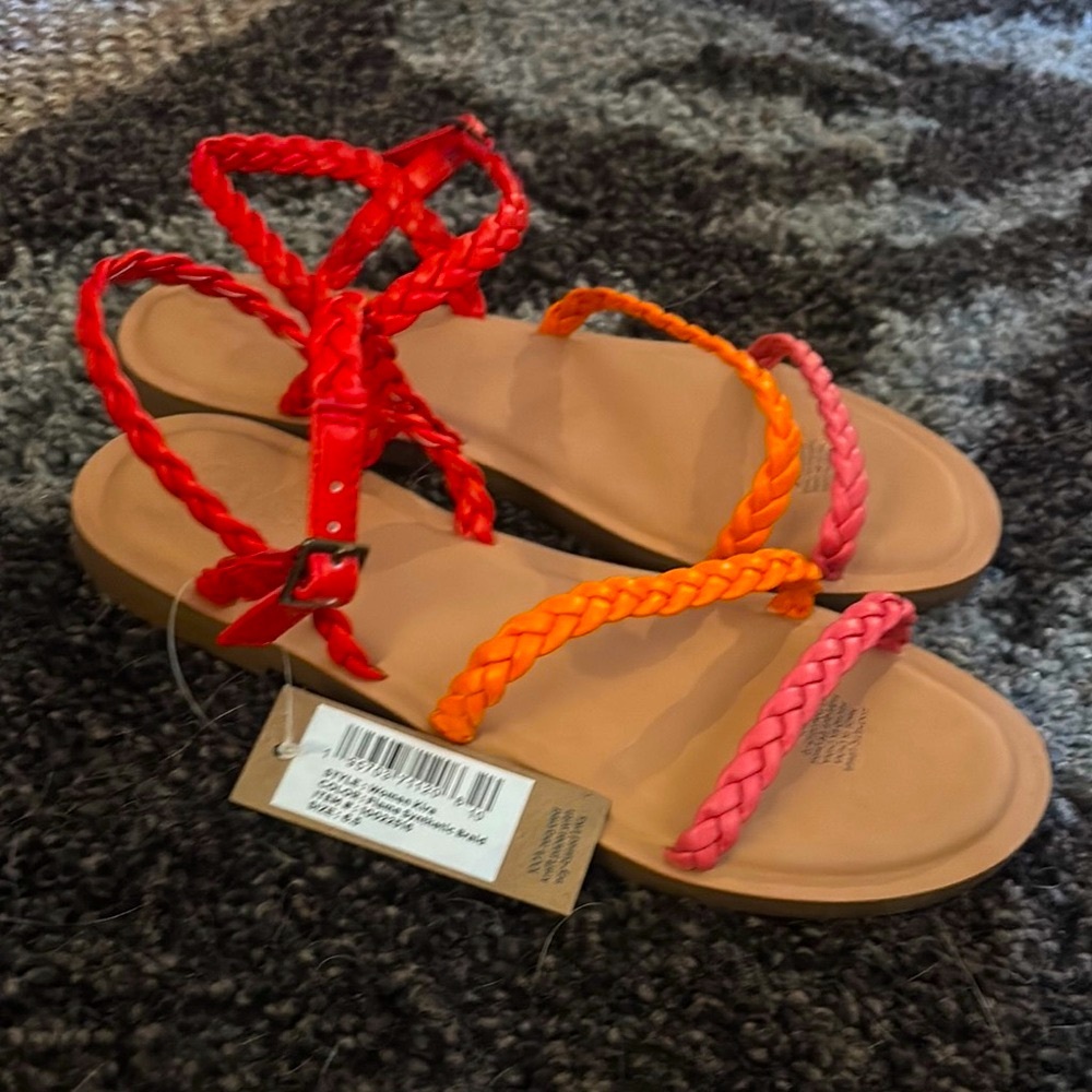 Tom’s Braided Strap Sandals - Red, Orange, Pink